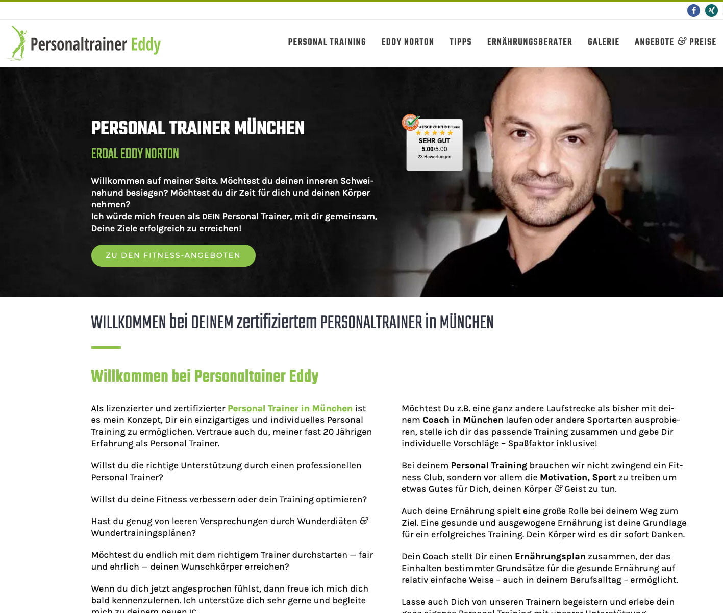 Webdesign Personaltrainer Eddy preview