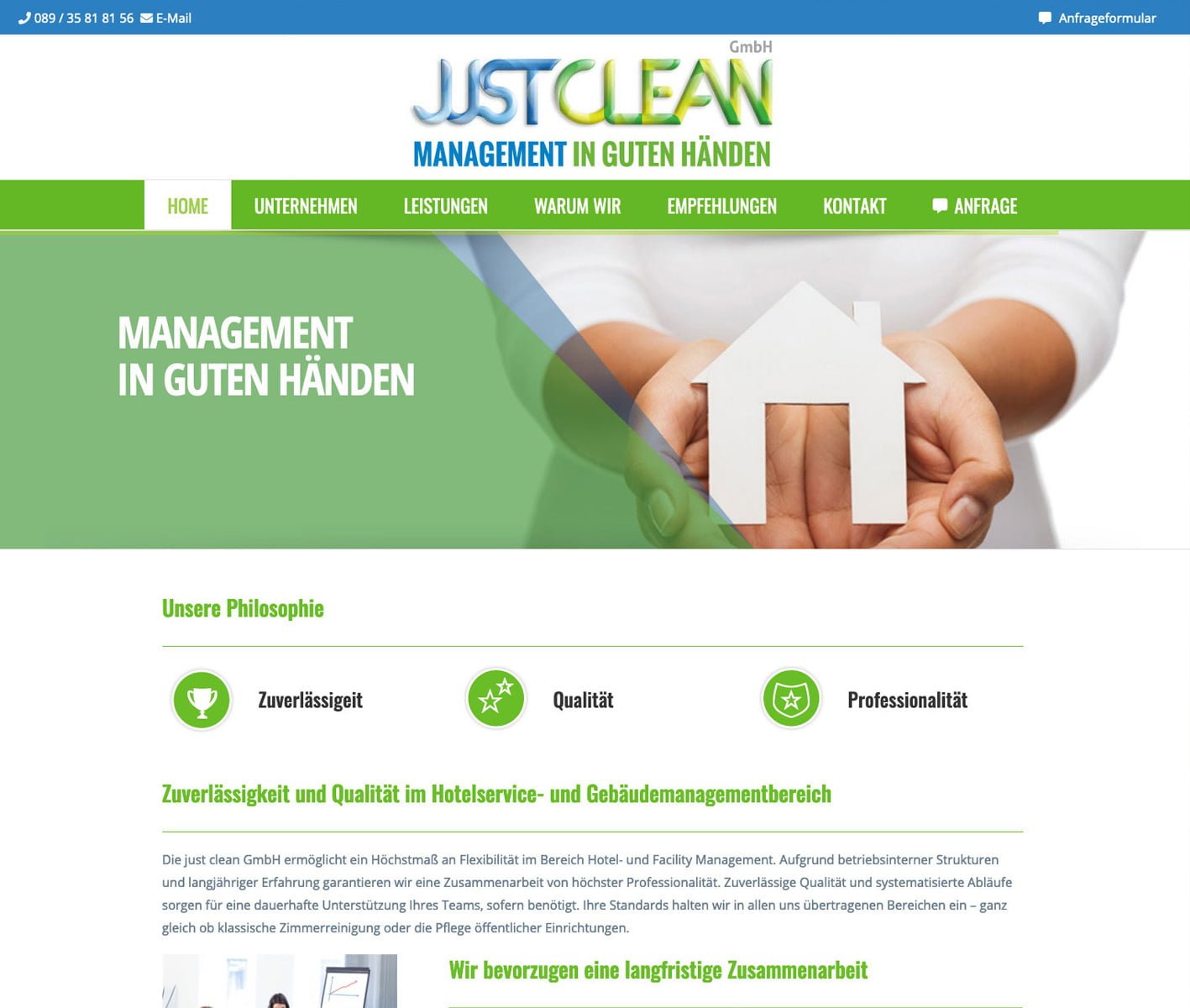 Webdesign just clean gmbh preview