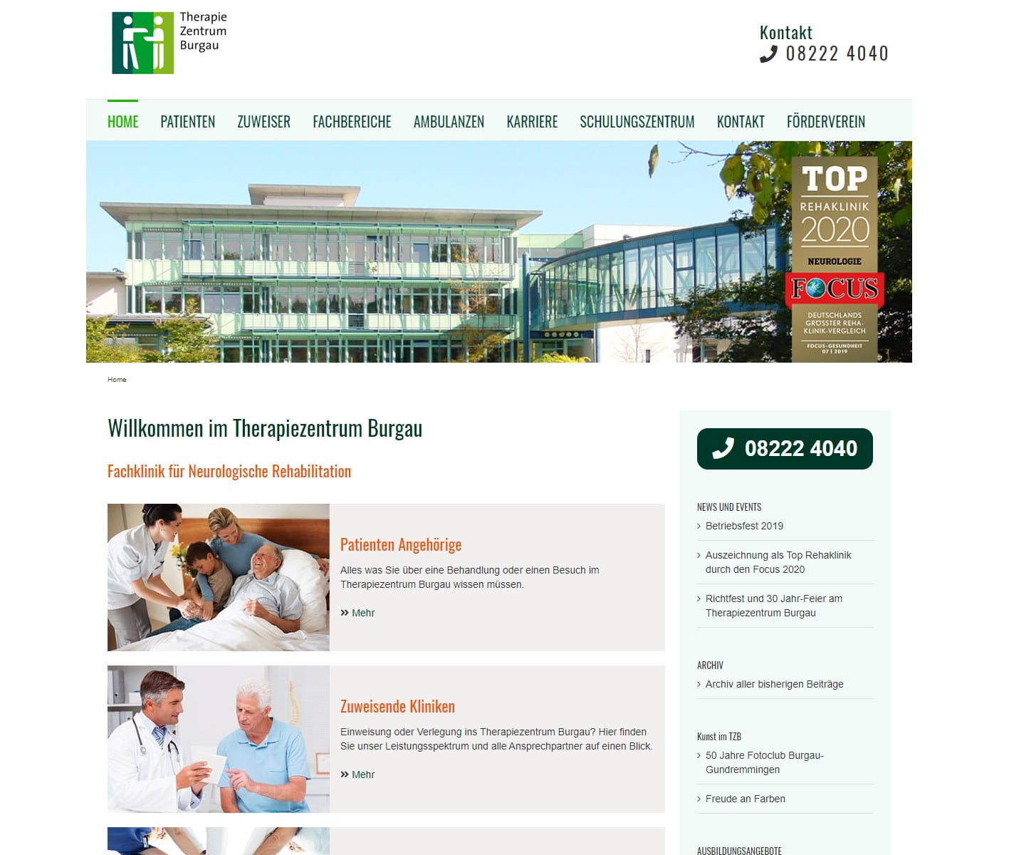 webdesign therapiezentrum burgau preview
