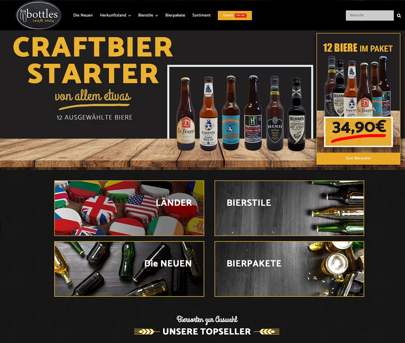 webdesign onlineshop bottles goettingen