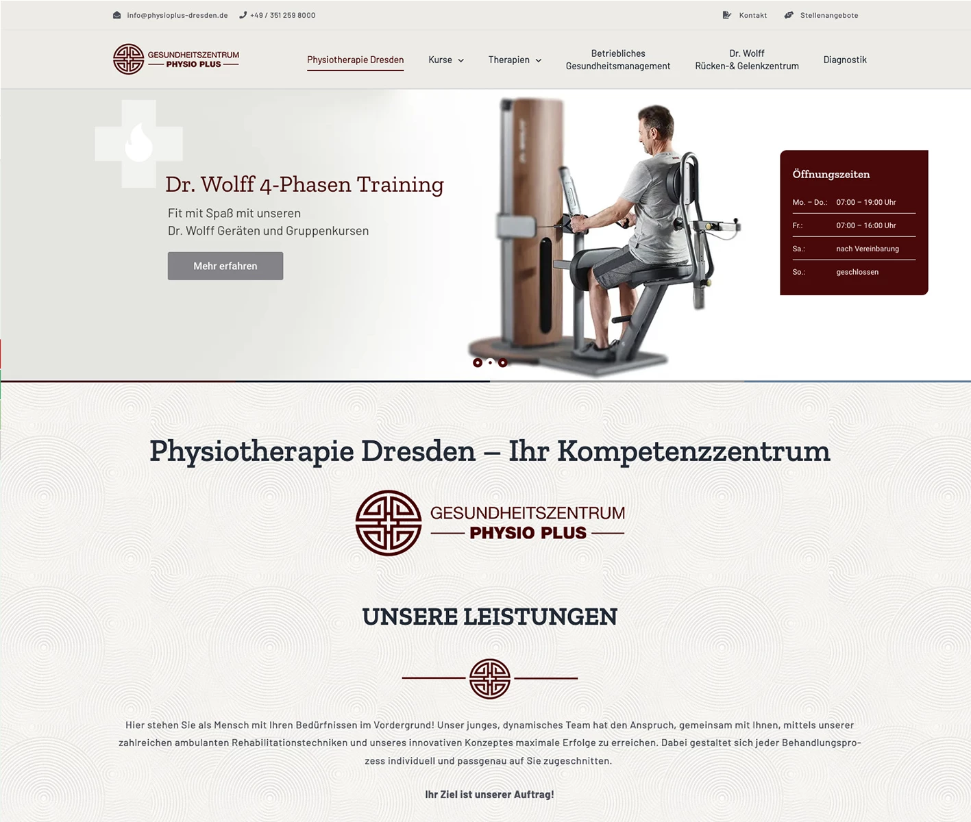 webdesign physiotherapie dresden